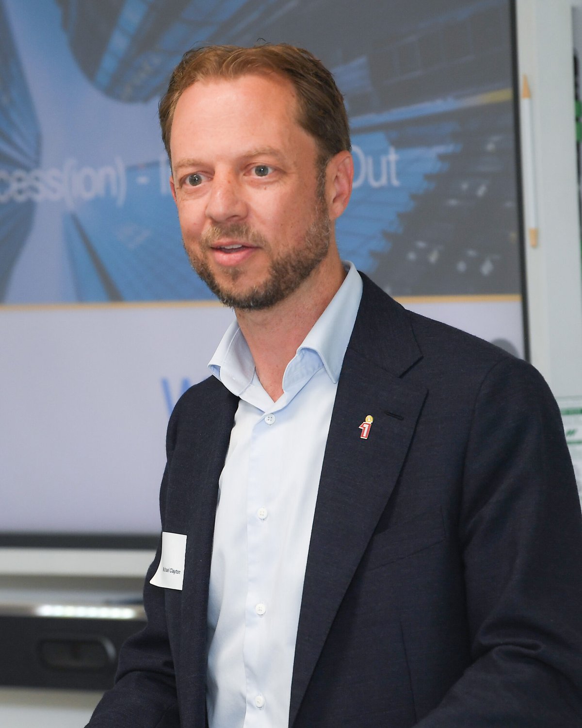 Michael Clayton presenting