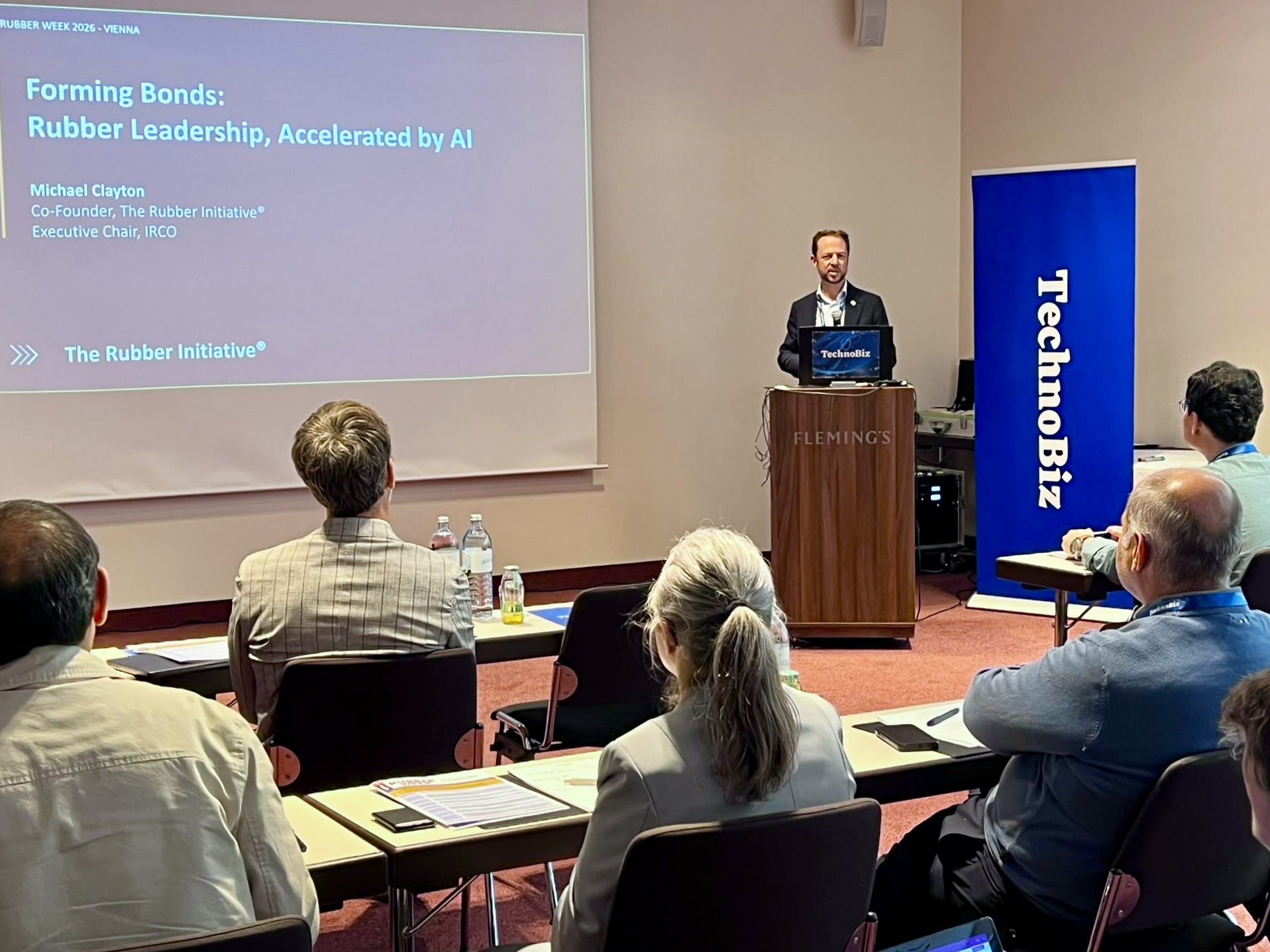 Michael Clayton presenting the workshop at Vienna Rubber Week