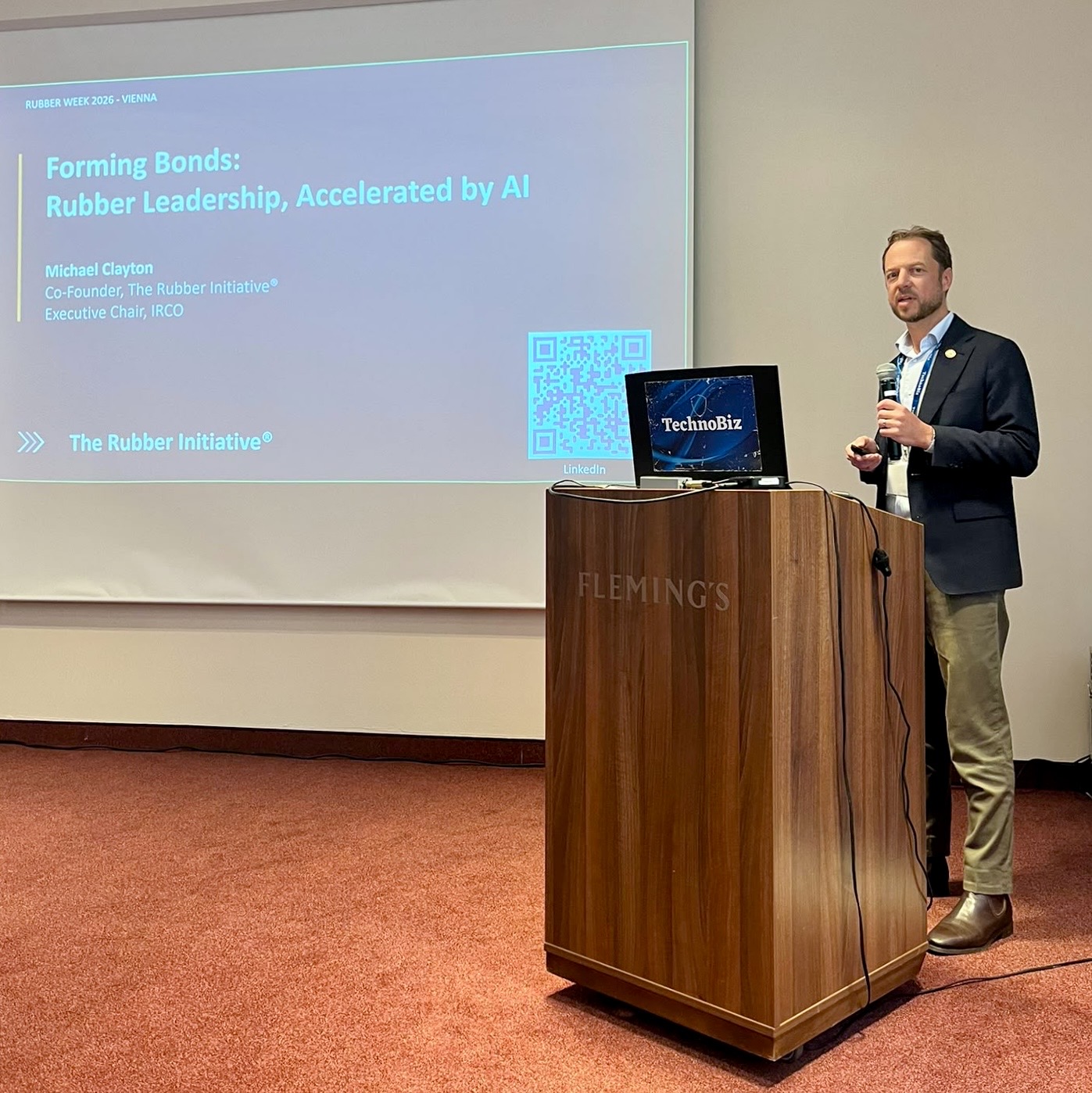 Michael Clayton presenting at Vienna Rubber Week